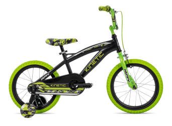 Kinetic Boys' Bike, 16-Inch, Black/Green