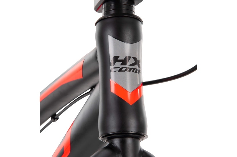 close-up of graphics on bike