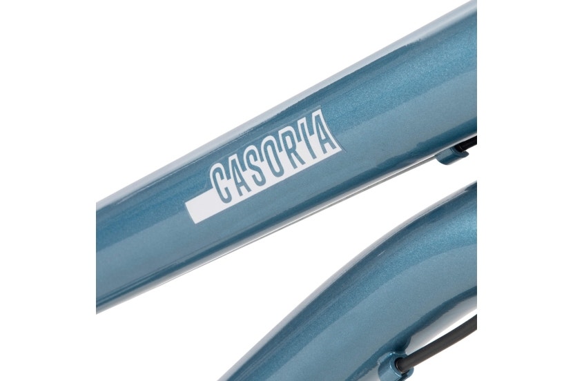 Huffy Casoria logo on the top tube of the 27.5" comfort bike