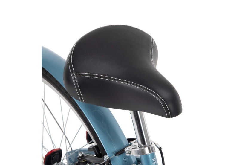 Black saddle on the Casoria 7-speed comfort bike