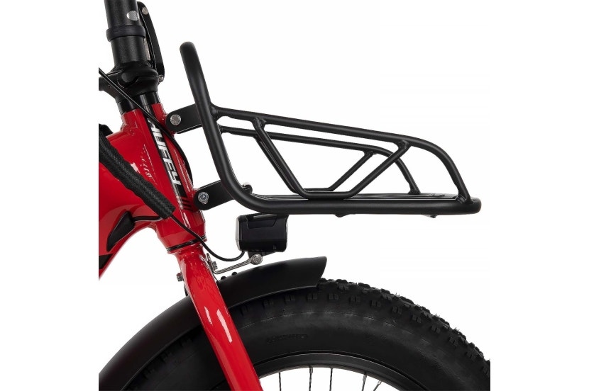 Matte black front rack for electric bike
