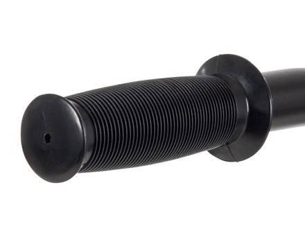 Close-up of the ribbed black grips on the handlebars of the Huffy Pro Thunder Boys' Bike, designed for comfort and secure handling. Close-up of the ribbed black grips on the handlebars of the Huffy Pro Thunder Boys' Bike, designed for comfort and secure handling.